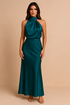 Damska Sukienka Wieczorowa Halter | Maxi