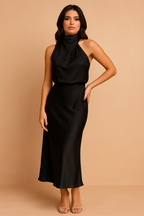 Damska Sukienka Wieczorowa Halter | Maxi