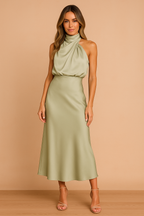 Damska Sukienka Wieczorowa Halter | Maxi