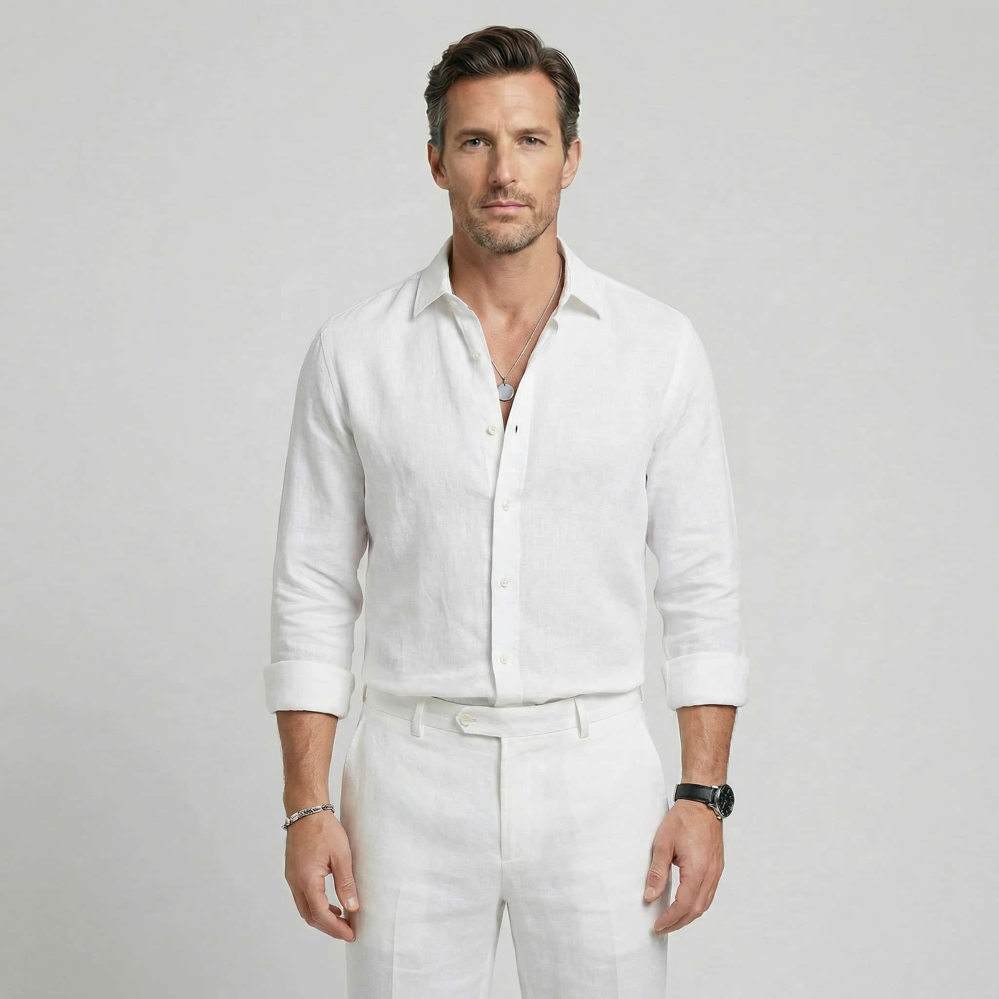 Męska bluzka z długim rękawem casual na lato