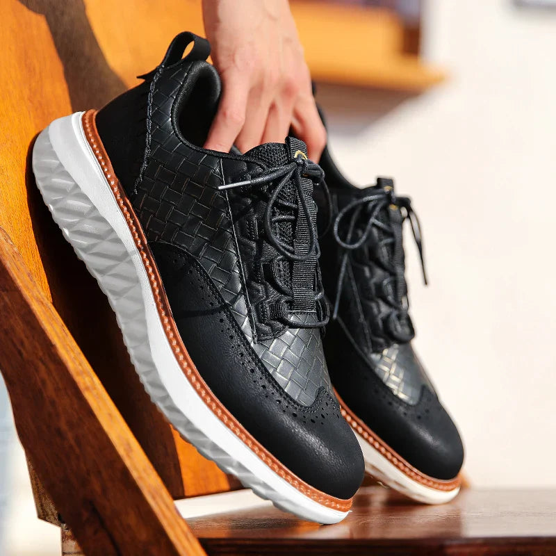 Męskie buty casual sznurowane ze stabilną konstrukcją kostki